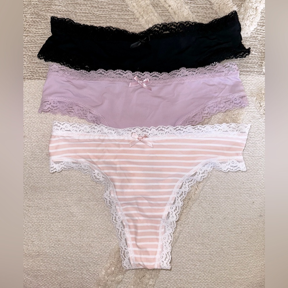 3 Honeydew Thongs - Size Small Multiple Colors